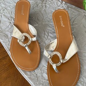 Bamboo Silver Sandals